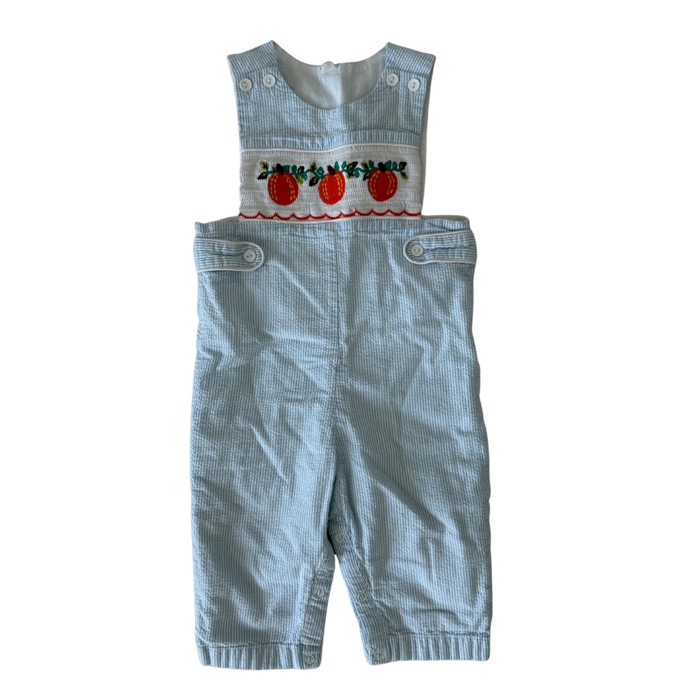 Seersucker Smocked Pumpkin Jumper 12 Months